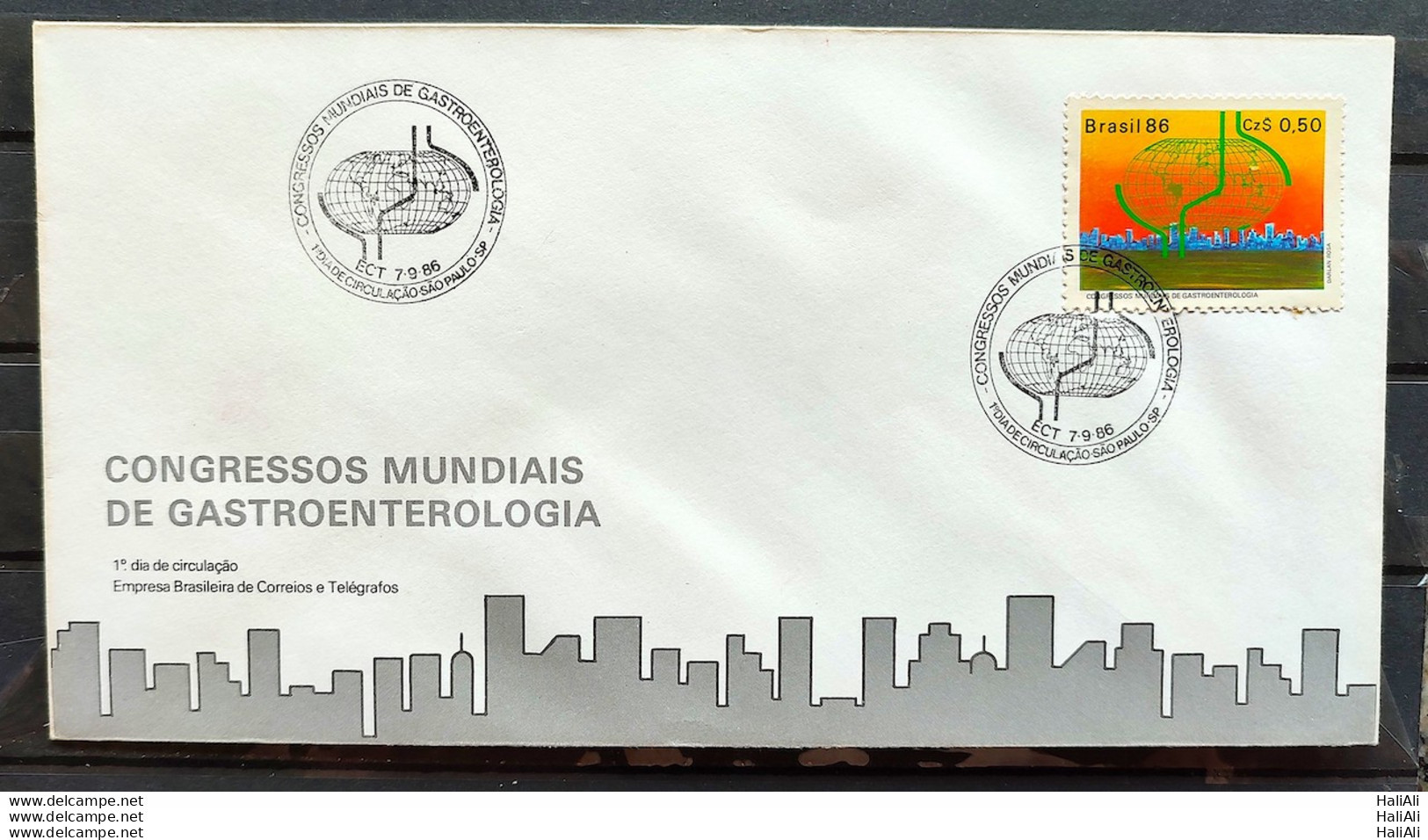 Brazil Envelope FDC 401 1986 Gastroenterology Congress Health CBC SP 02 - FDC