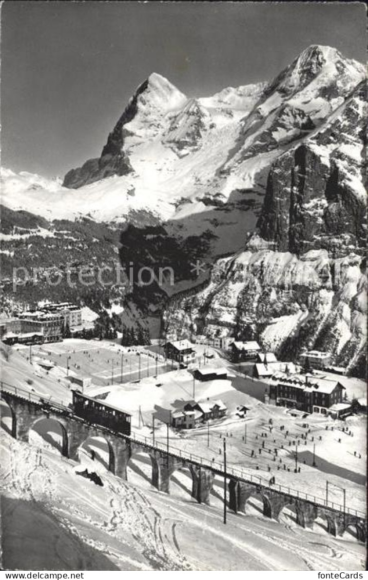 12040526 Muerren BE Mit Eicher Moench Und Allmendhubelbahn Muerren - Sonstige & Ohne Zuordnung