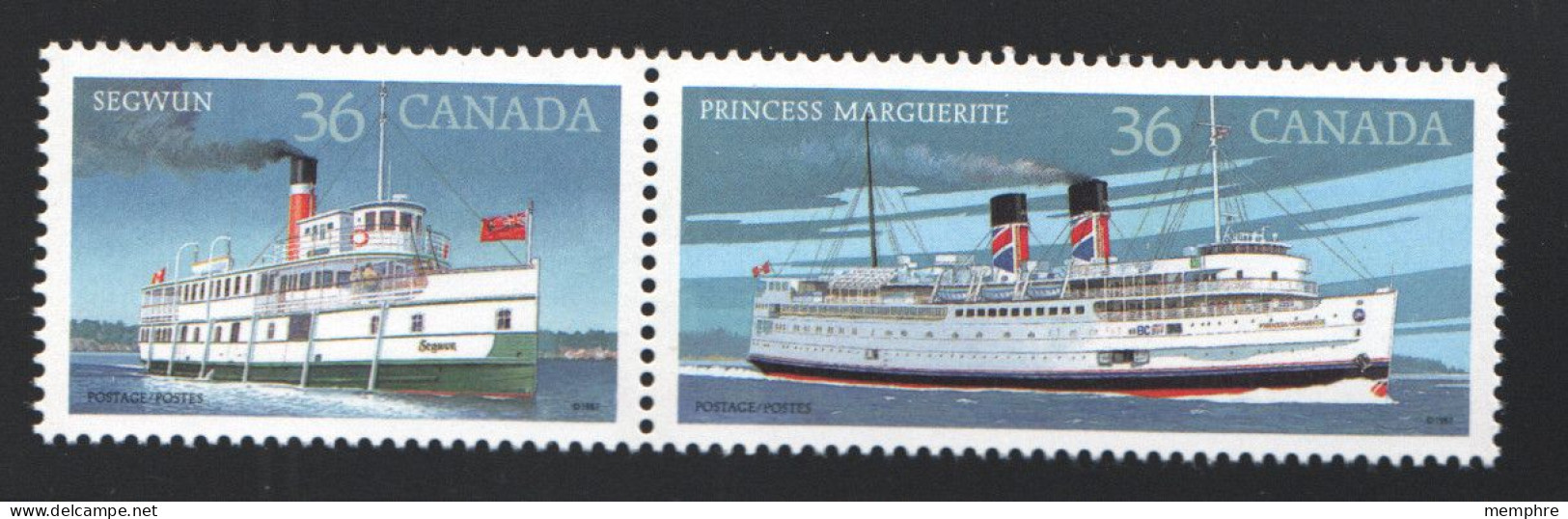 1987 Canadian Steanships  Se-tenant Pair Sc 1140a - Neufs