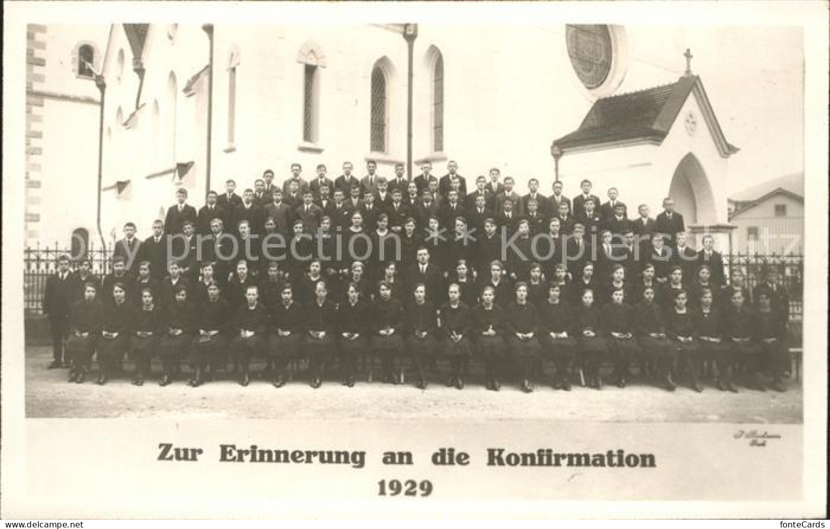 12031606 Grabs SG Konfirmation 1929 Gruppenbild Grabs SG - Andere & Zonder Classificatie