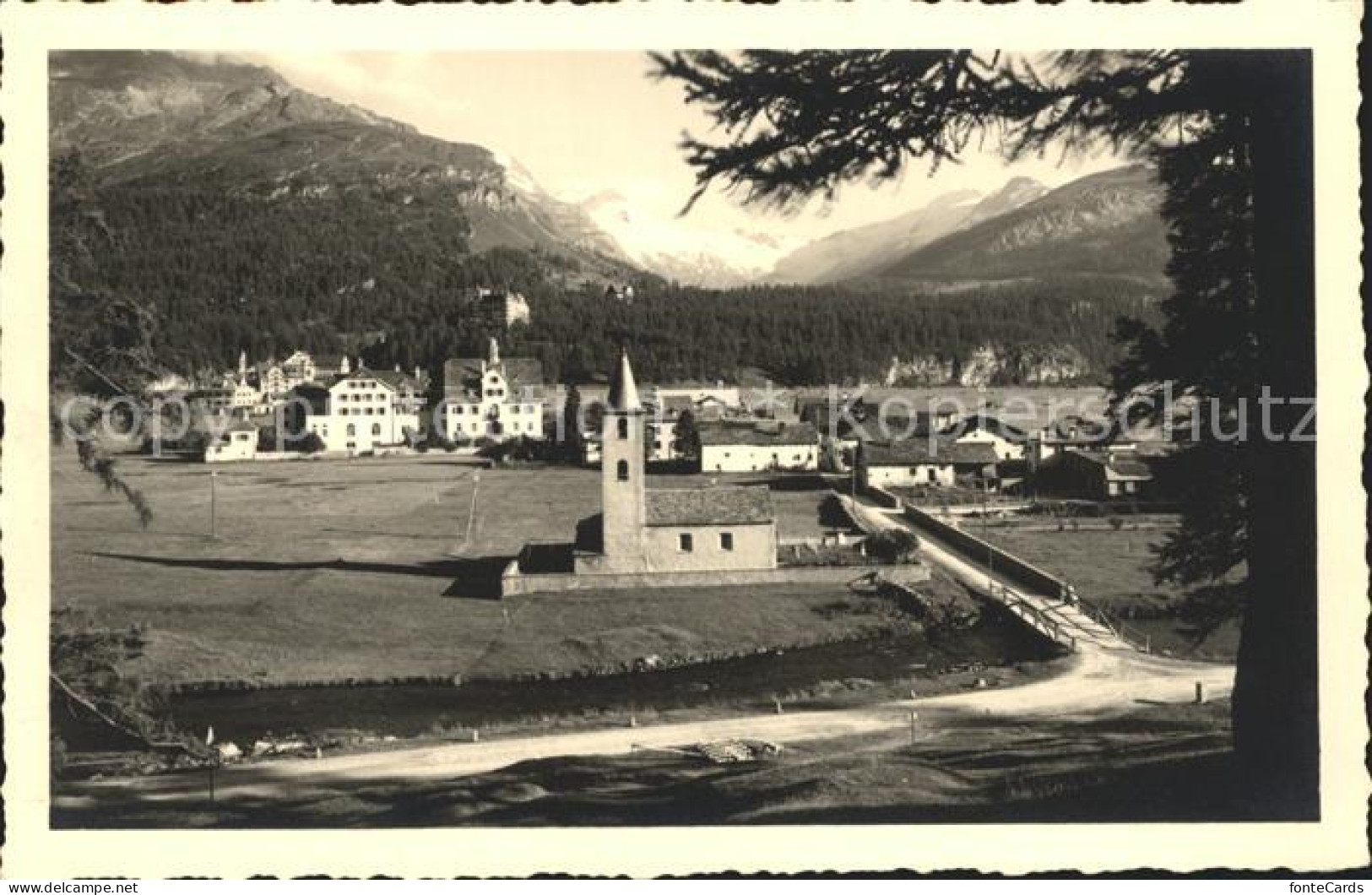 12029996 Sils Baselgia Ortsansicht Mit Kirche Alpen Engadin Sils Baselgia - Other & Unclassified