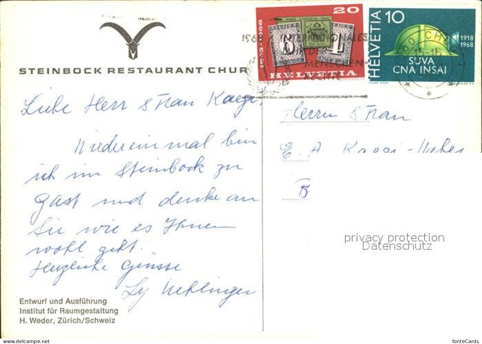 12025096 Chur GR Steinbock Restaurant Chur GR - Sonstige & Ohne Zuordnung