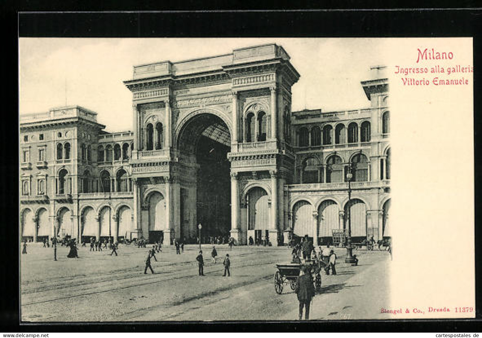 Cartolina Milano, Ingresso Alla Galleria Vittorio Emanuele  - Milano (Milan)