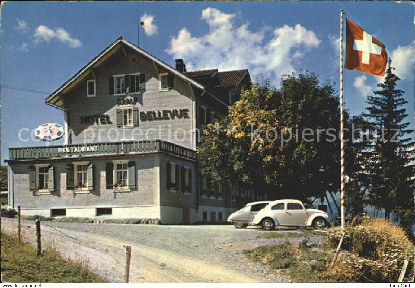 12022996 Axalp BE Hotel Bellevue Schweizer Flagge Axalp - Sonstige & Ohne Zuordnung