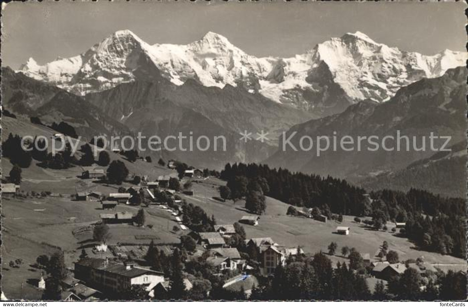 12022806 Waldegg Beatenberg Panorama Mit Eiger Moench Jungfrau Berner Alpen Beat - Autres & Non Classés