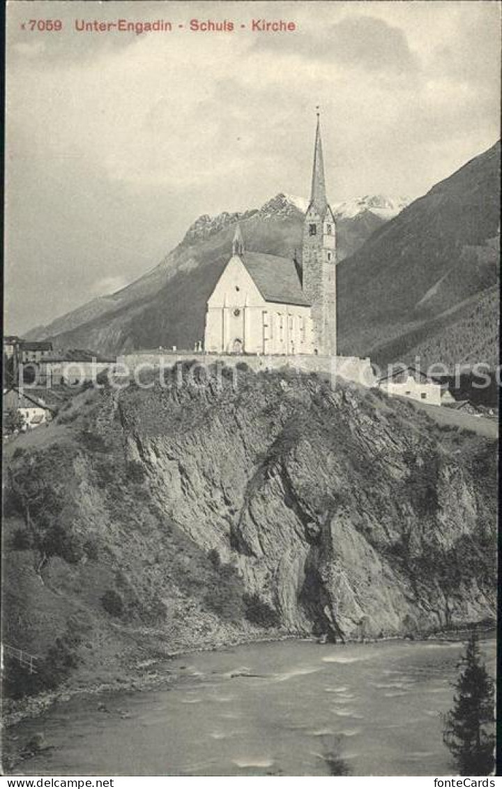 12022646 Schuls GR Kirche Inn Unterengadin Scuol - Andere & Zonder Classificatie