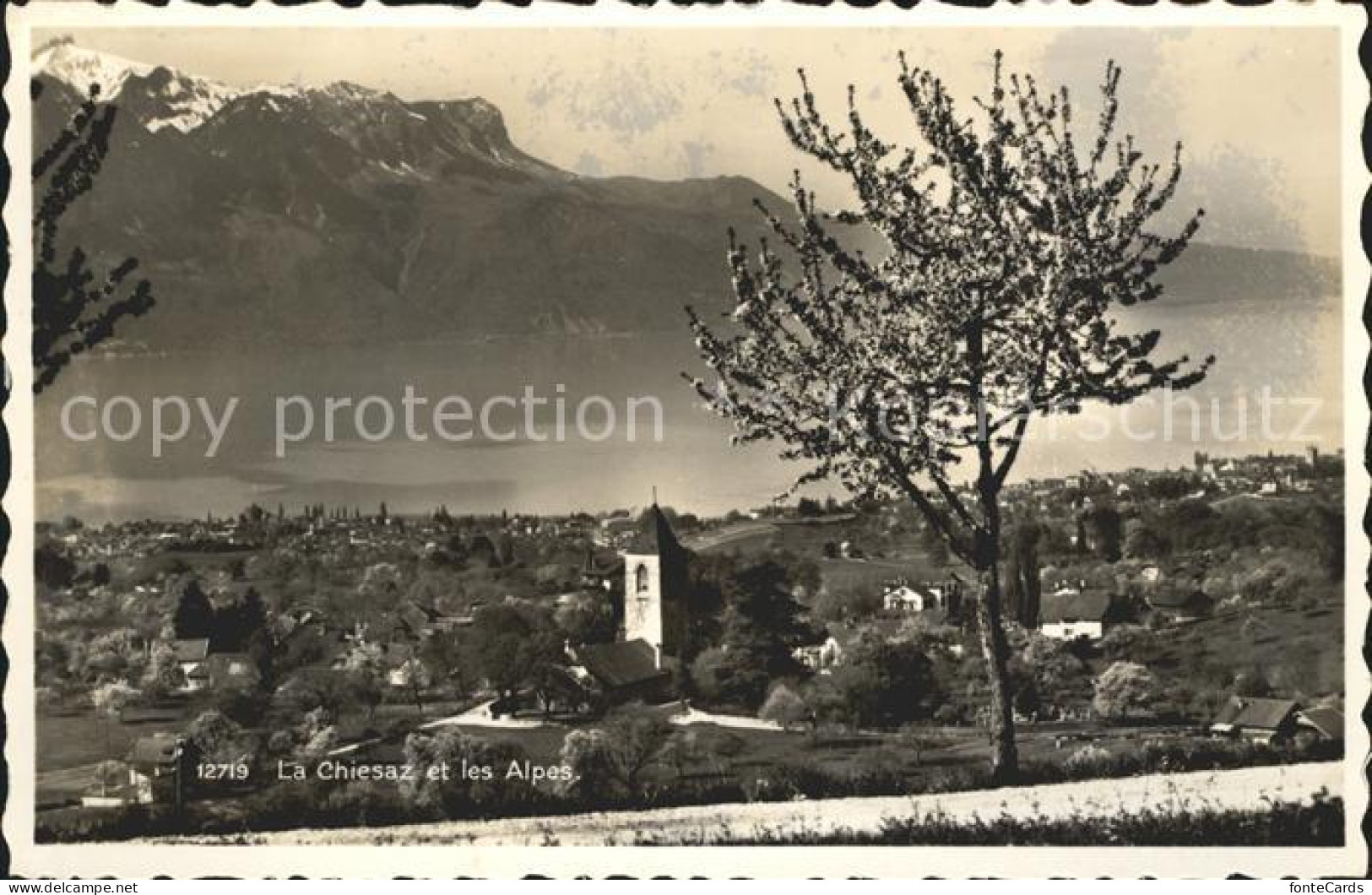 12019816 La Chiesaz Vue Generale Lac Leman Et Les Alpes La Chiesaz - Other & Unclassified