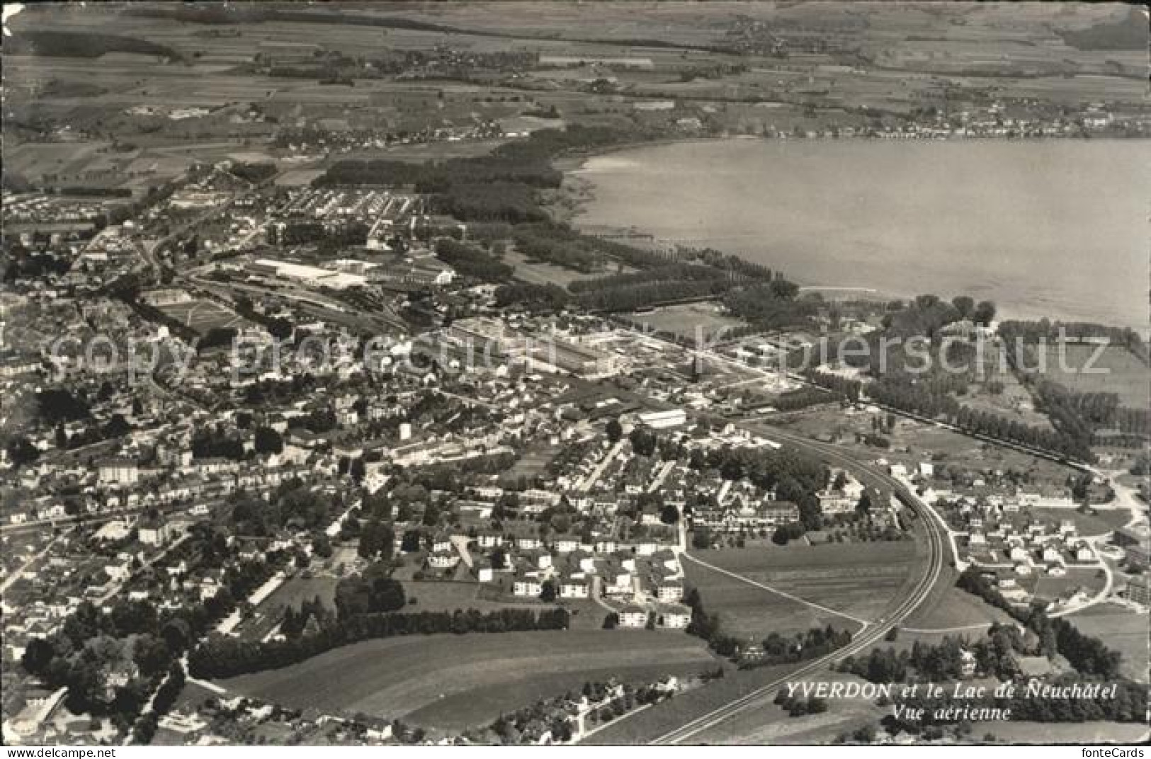 12019746 Yverdon-les-Bains Lac De Neuchatel Vue Aerienne Yverdon-les-Bains - Sonstige & Ohne Zuordnung