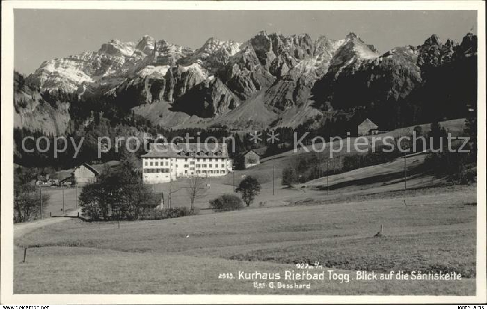12016406 Rietbad Kurhaus Blick Auf Saentiskette Alpenpanorama Nesslau - Andere & Zonder Classificatie