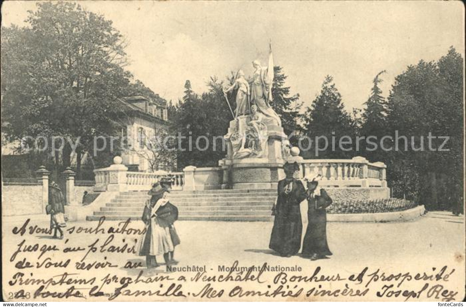 12014106 Neuchatel NE Monument Nationale Nationaldenkmal Neuchatel - Andere & Zonder Classificatie