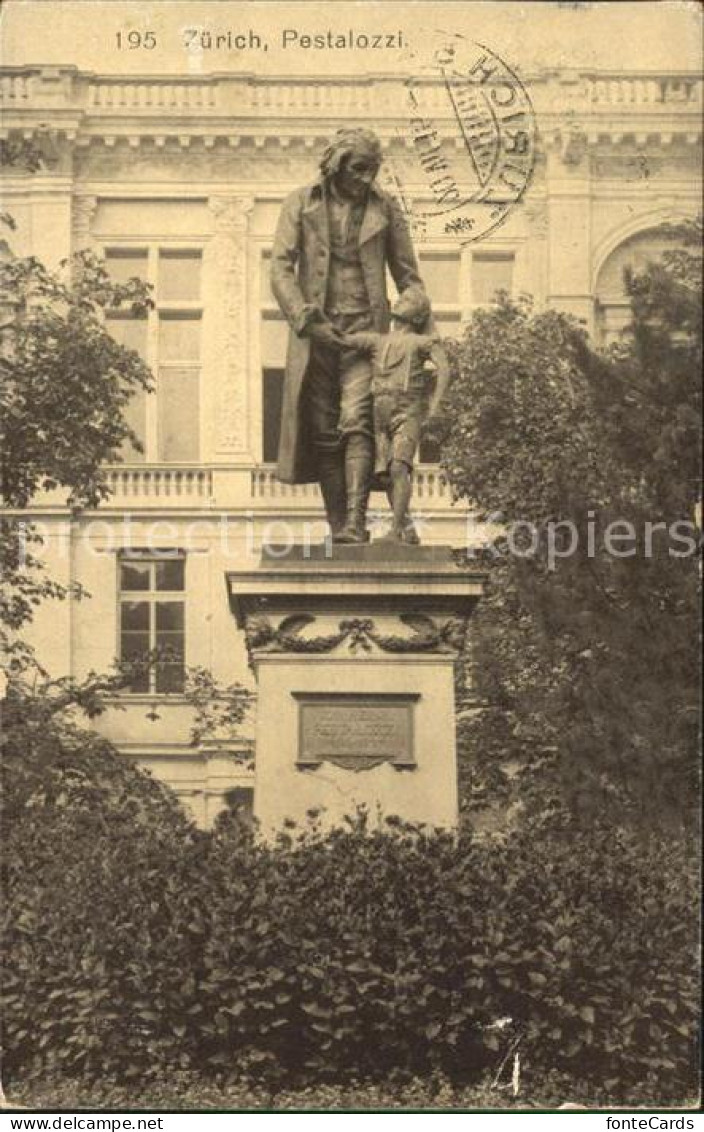 12012456 Zuerich Pestalozzi Denkmal Statue Zuerich - Andere & Zonder Classificatie