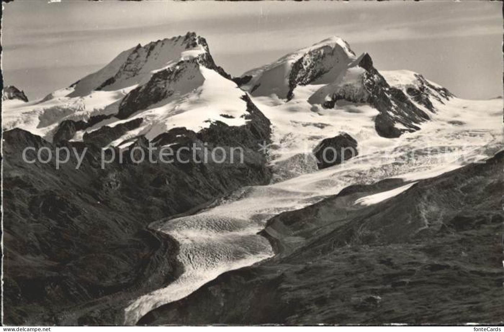 12010426 Zermatt VS Rimpfischhorn Strahlhorn Fiedelengletscher Walliser Alpen  - Autres & Non Classés