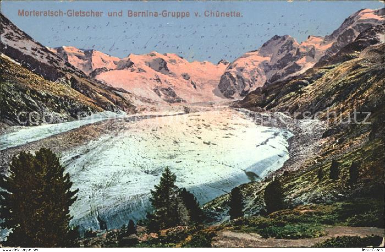 12009906 Morteratschgletscher Mit Bernina Gruppe Von Chuenetta Morteratschgletsc - Sonstige & Ohne Zuordnung