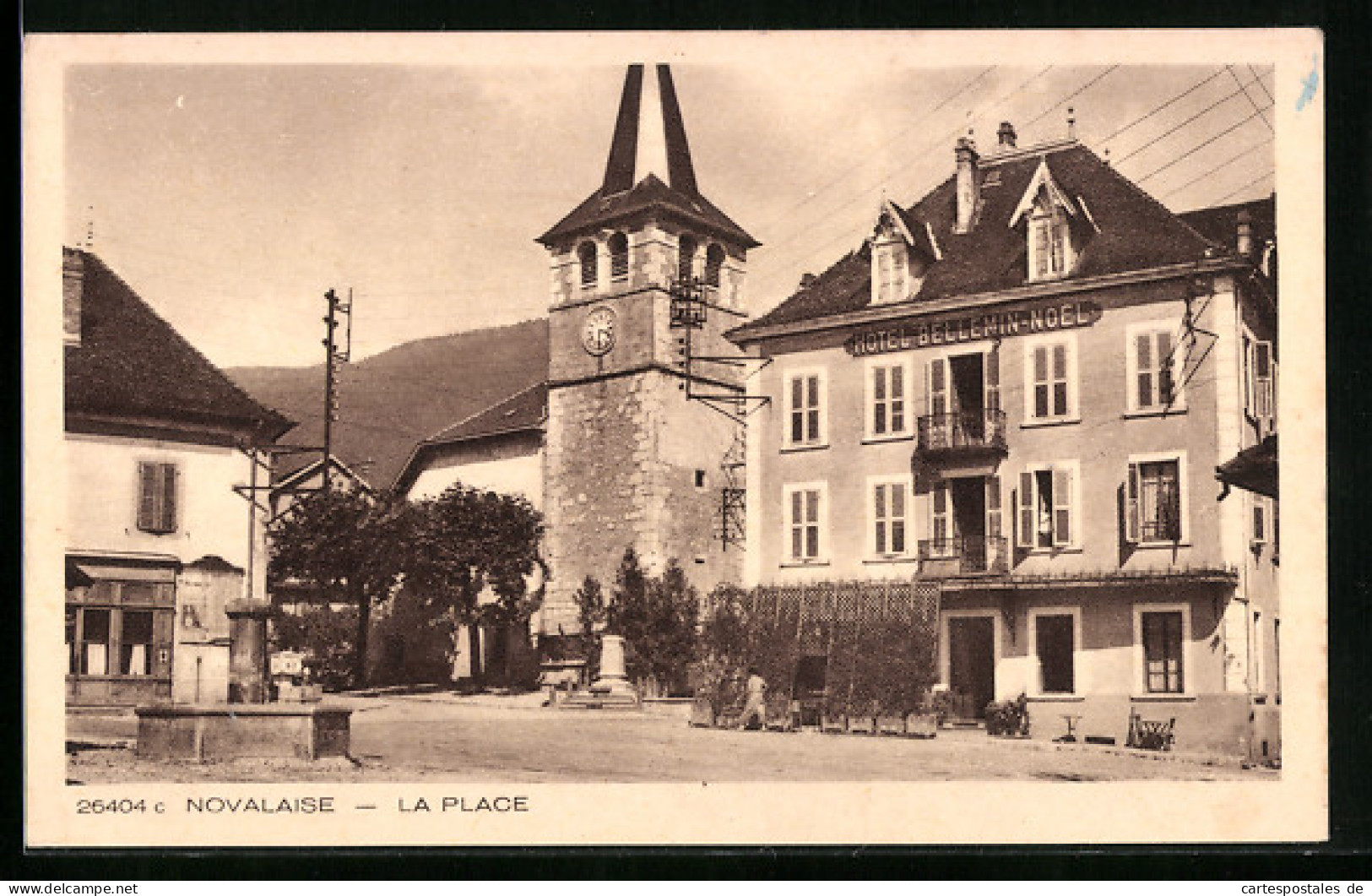 CPA Novalaise, La Place-Hotel Bellemin-Noel  - Sonstige & Ohne Zuordnung