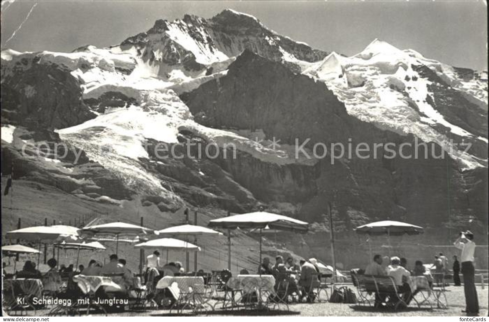 12006576 Kleine Scheidegg Interlaken Mit Jungfrau Bergrestaurant Terrasse Kleine - Other & Unclassified
