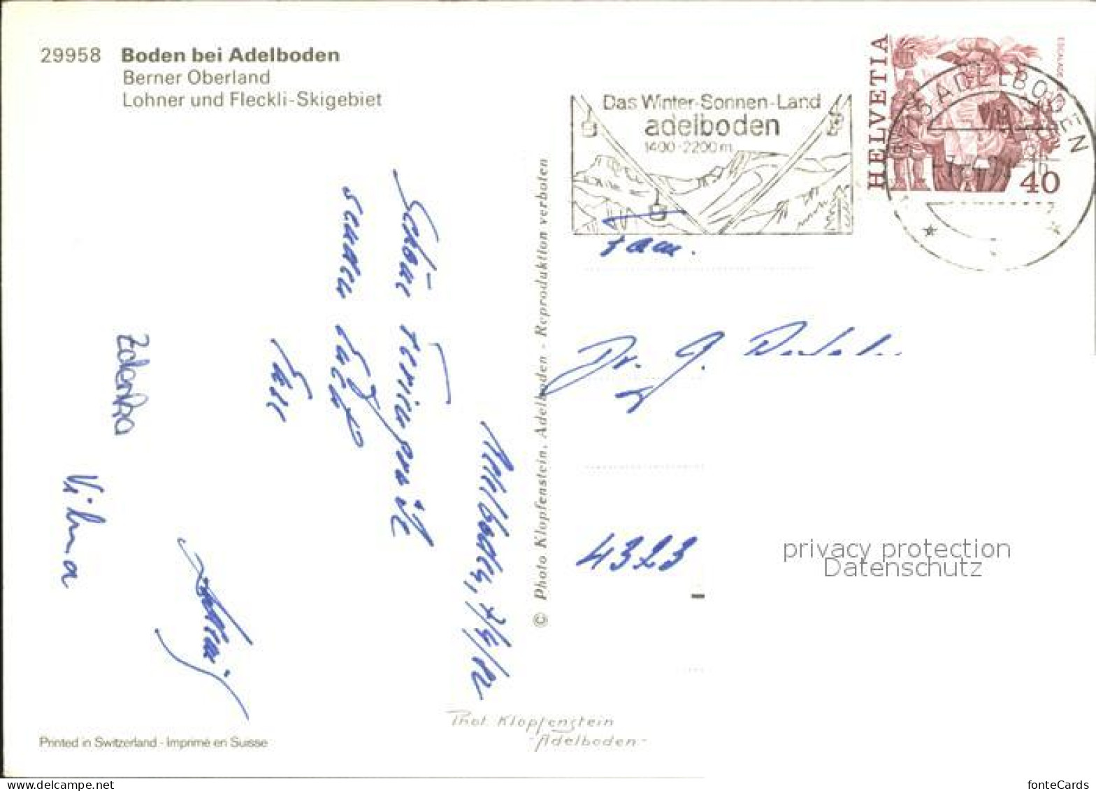 12004436 Boden Adelboden Lohner Fleckli Skigebiet Boden Adelboden - Andere & Zonder Classificatie