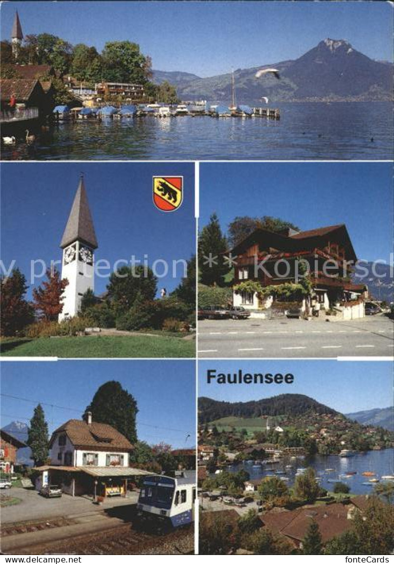 12004416 Faulensee Thunersee Eisenbahn Kirche  Faulensee - Sonstige & Ohne Zuordnung