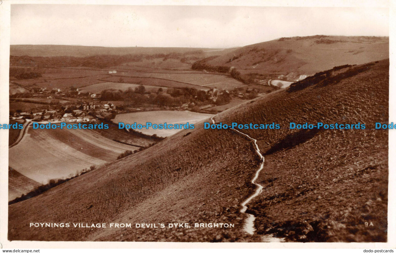 R092090 Poynings Village From Devils Dyke. Brighton. Excel. RP - World