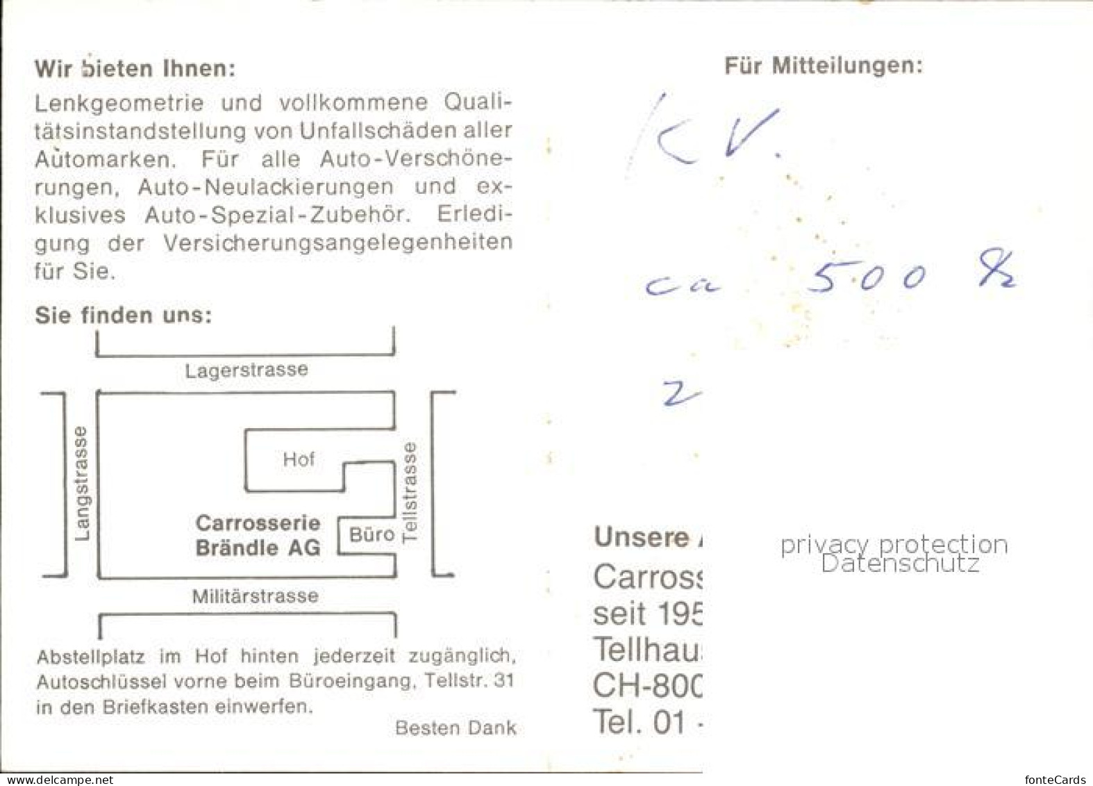 12002356 Zuerich Carroserie Braendle AG Militaerstrasse Tellstrasse Zuerich - Andere & Zonder Classificatie