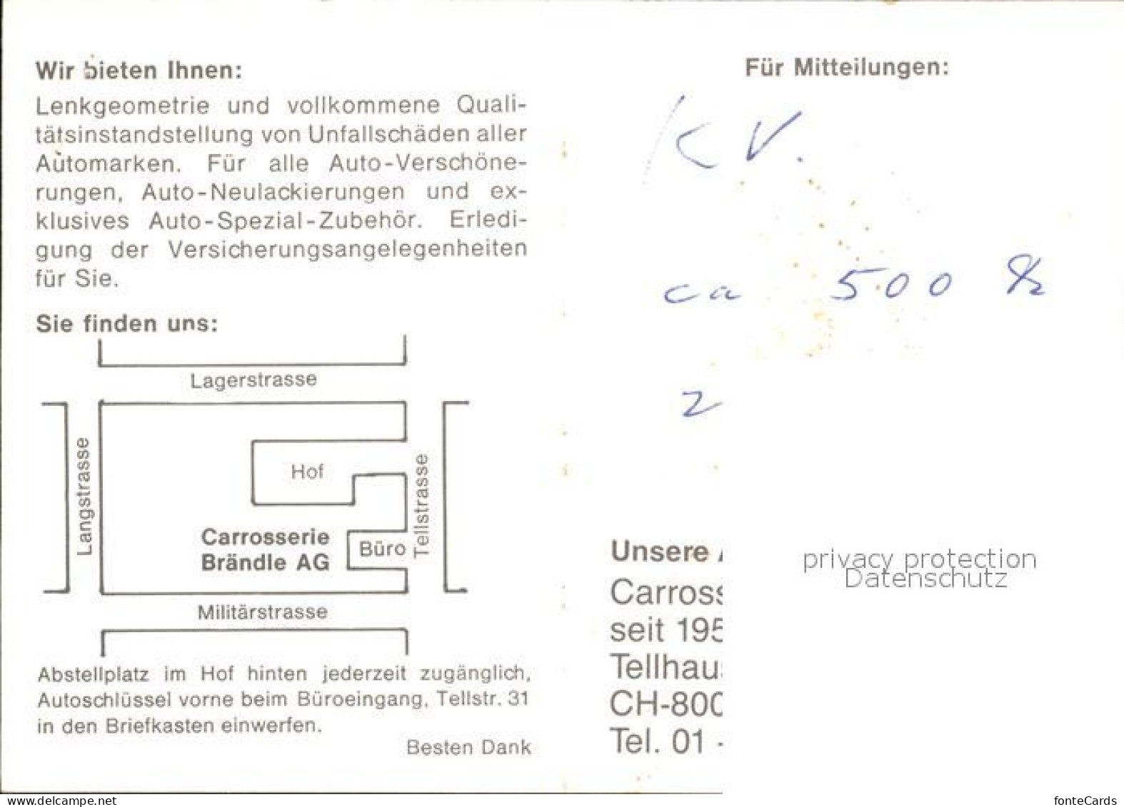 12002356 Zuerich Carroserie Braendle AG Militaerstrasse Tellstrasse Zuerich - Altri & Non Classificati