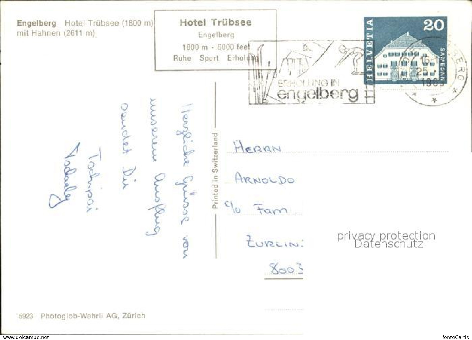 12001336 Engelberg OW Hotel Truebsee Mit Hahnen Engelberg - Sonstige & Ohne Zuordnung