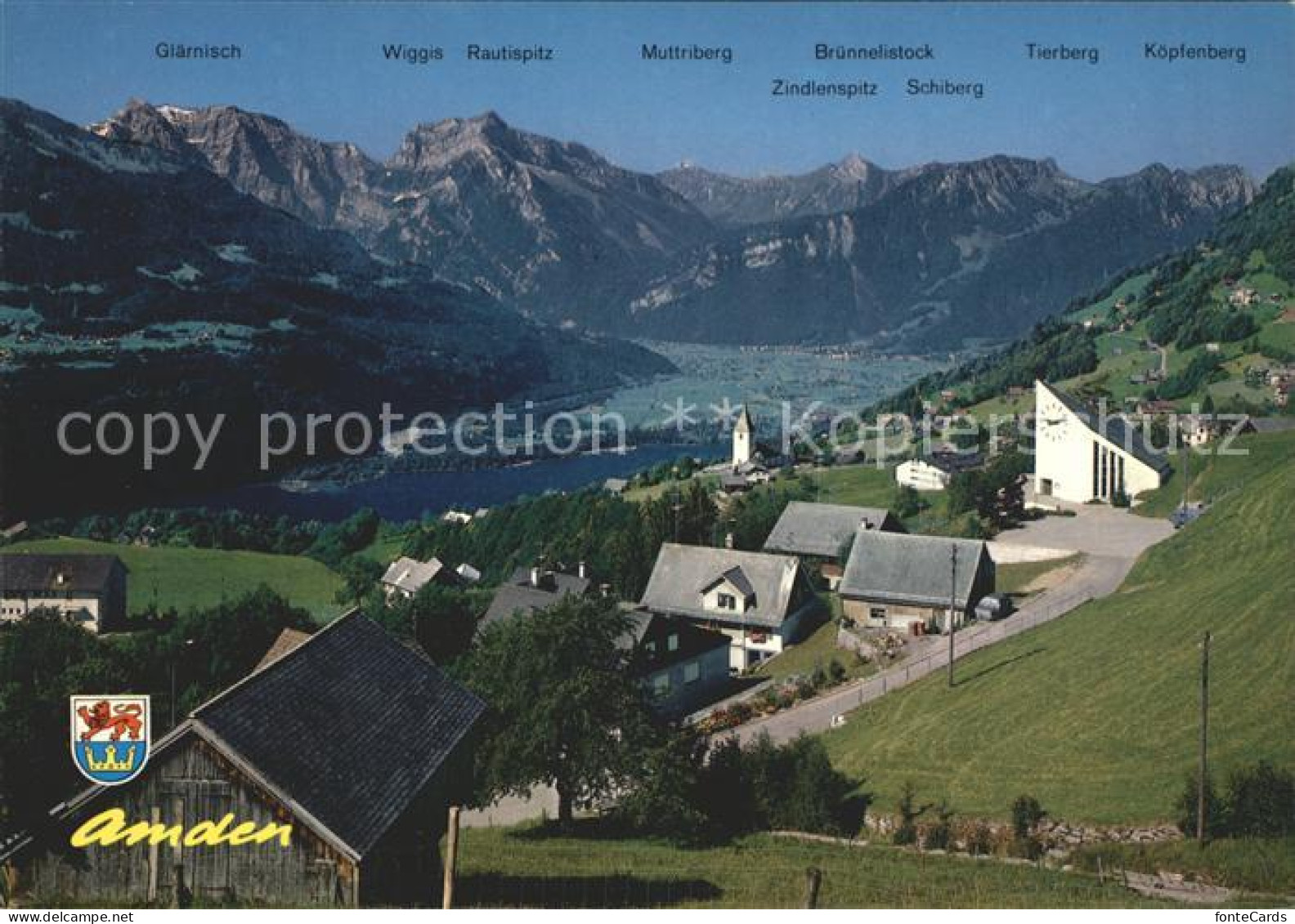12001276 Amden SG Teilansicht Mit Alpenpanorama Betlis - Andere & Zonder Classificatie