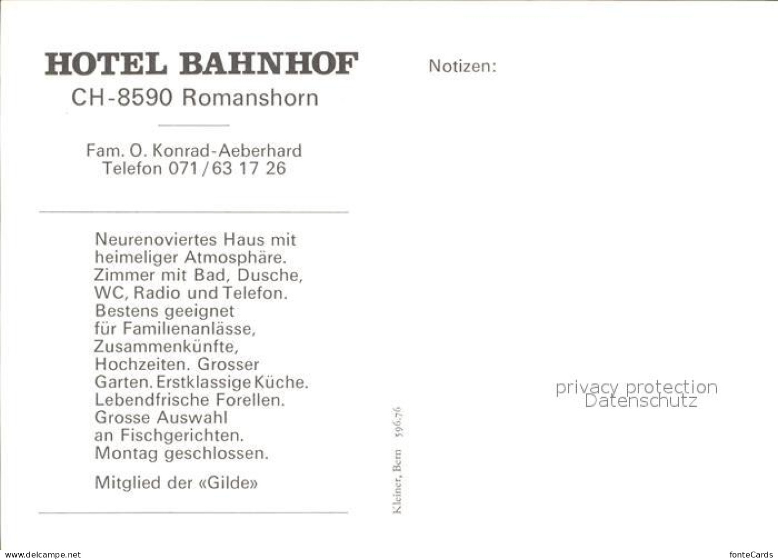 12001196 Romanshorn TG Hotel Bahnhof Gastraum Romanshorn - Autres & Non Classés