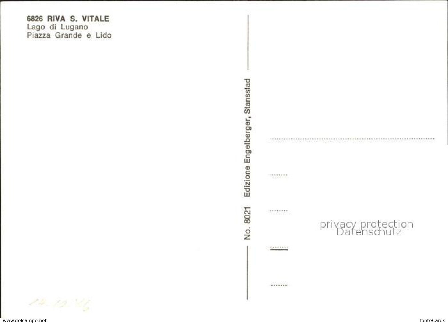 11994716 Riva San Vitale Lago Di Lugano Piazza Grande Lido Riva San Vitale - Autres & Non Classés