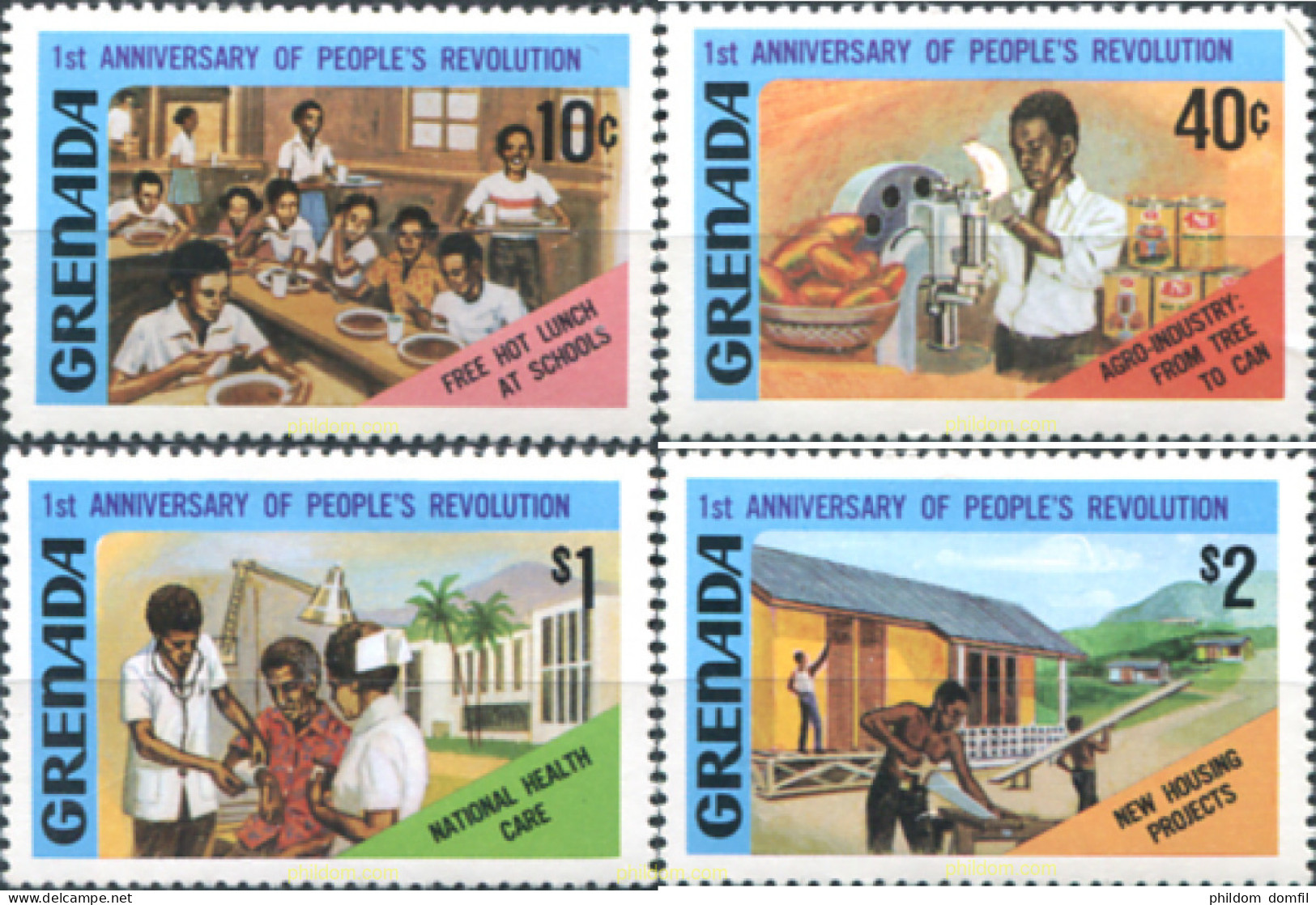 319059 MNH GRANADA 1980 ANIVERSARIO DE LA REVOLUCION POPULAR - Grenada (1974-...)