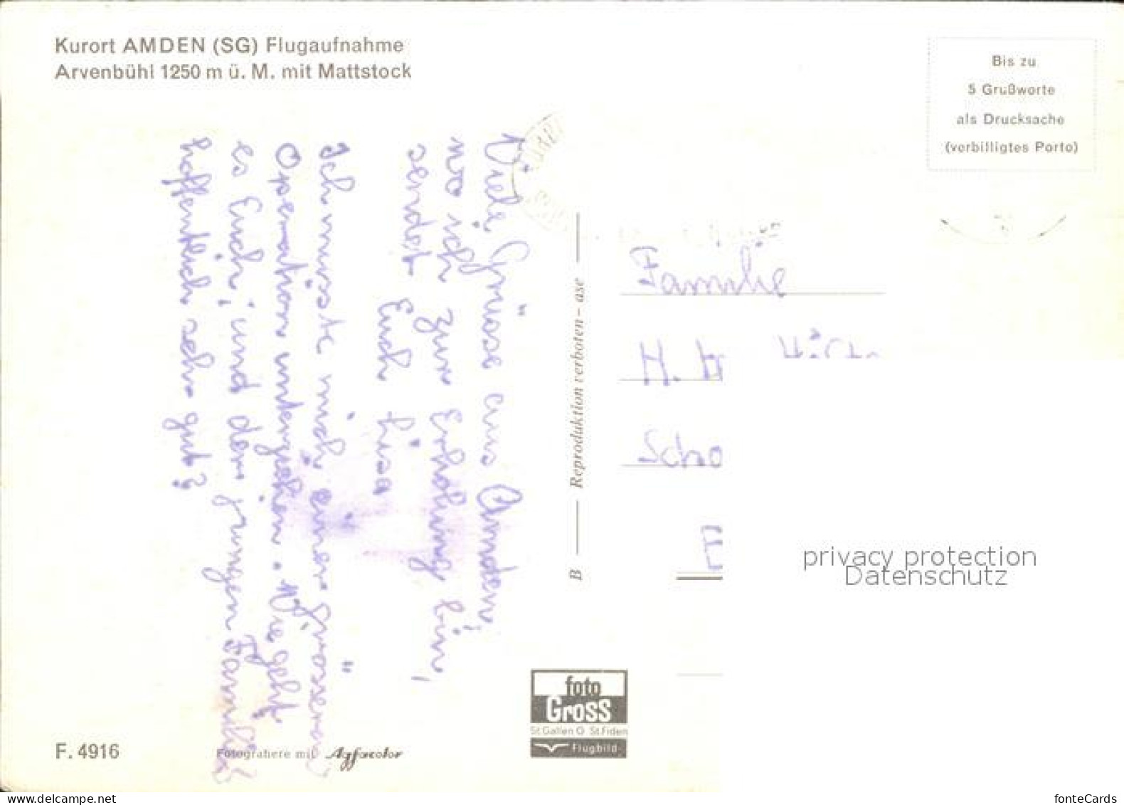 11979506 Amden SG Fliegeraufnahme Arvenbuehl Mattstock Betlis - Otros & Sin Clasificación