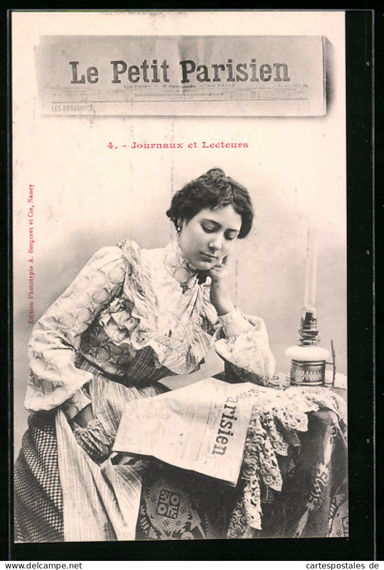 AK Zeitung Le Petit Parisien, Journaux Et Lecteurs, Junge Frau Beim Lesen  - Other & Unclassified