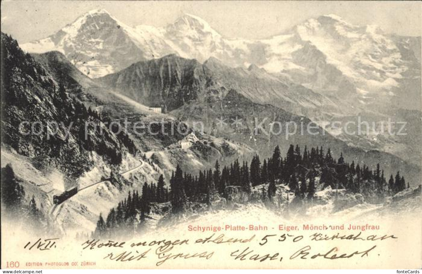 11965126 Schynige-Platte-Bahn Panorama Eiger Moench Und Jungfrau Berner Alpen Sc - Andere & Zonder Classificatie