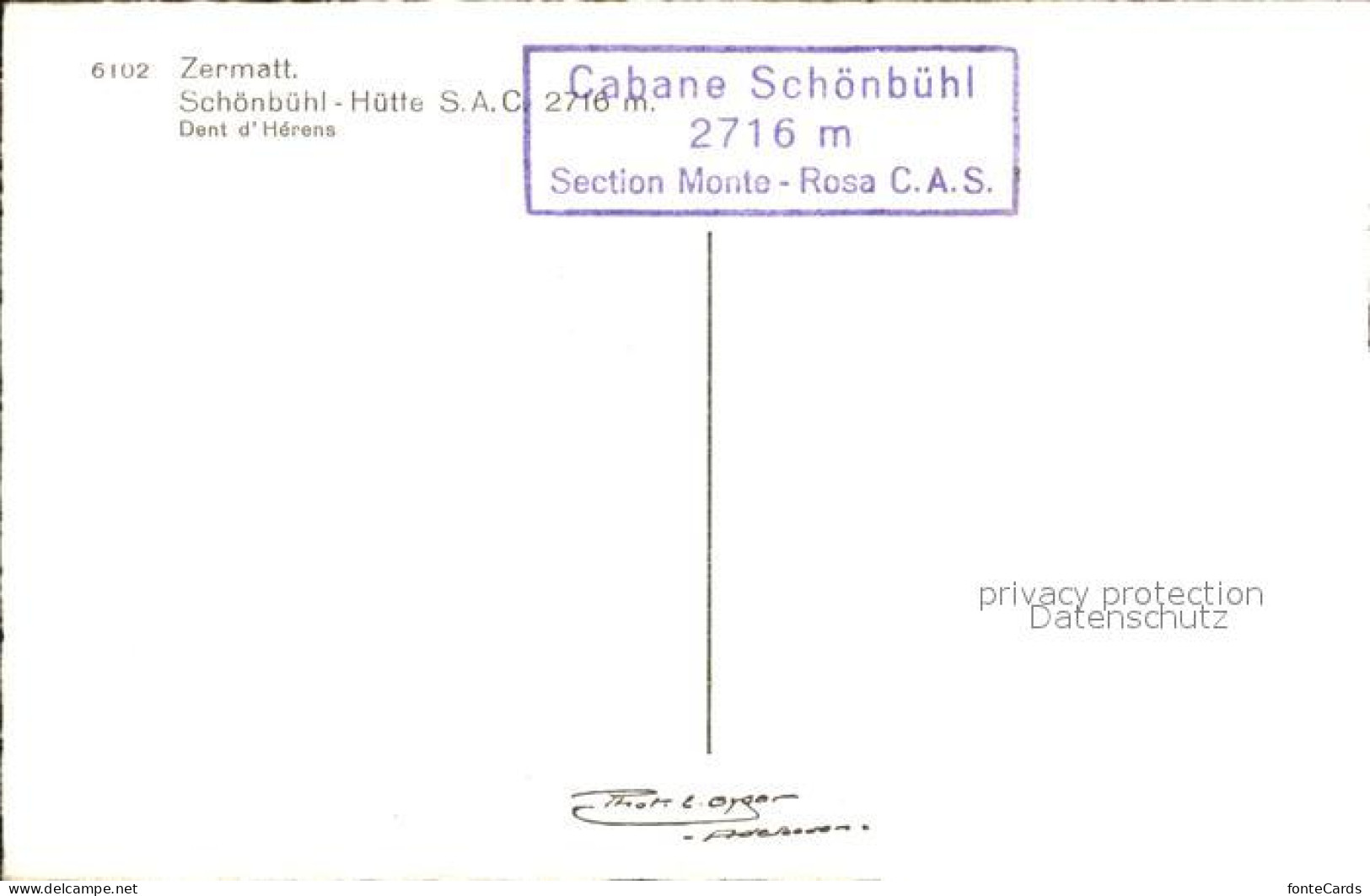 11962436 Zermatt VS Schoenbuehl Huette Schutzhaus Section Monte Rosa Dent D Here - Altri & Non Classificati