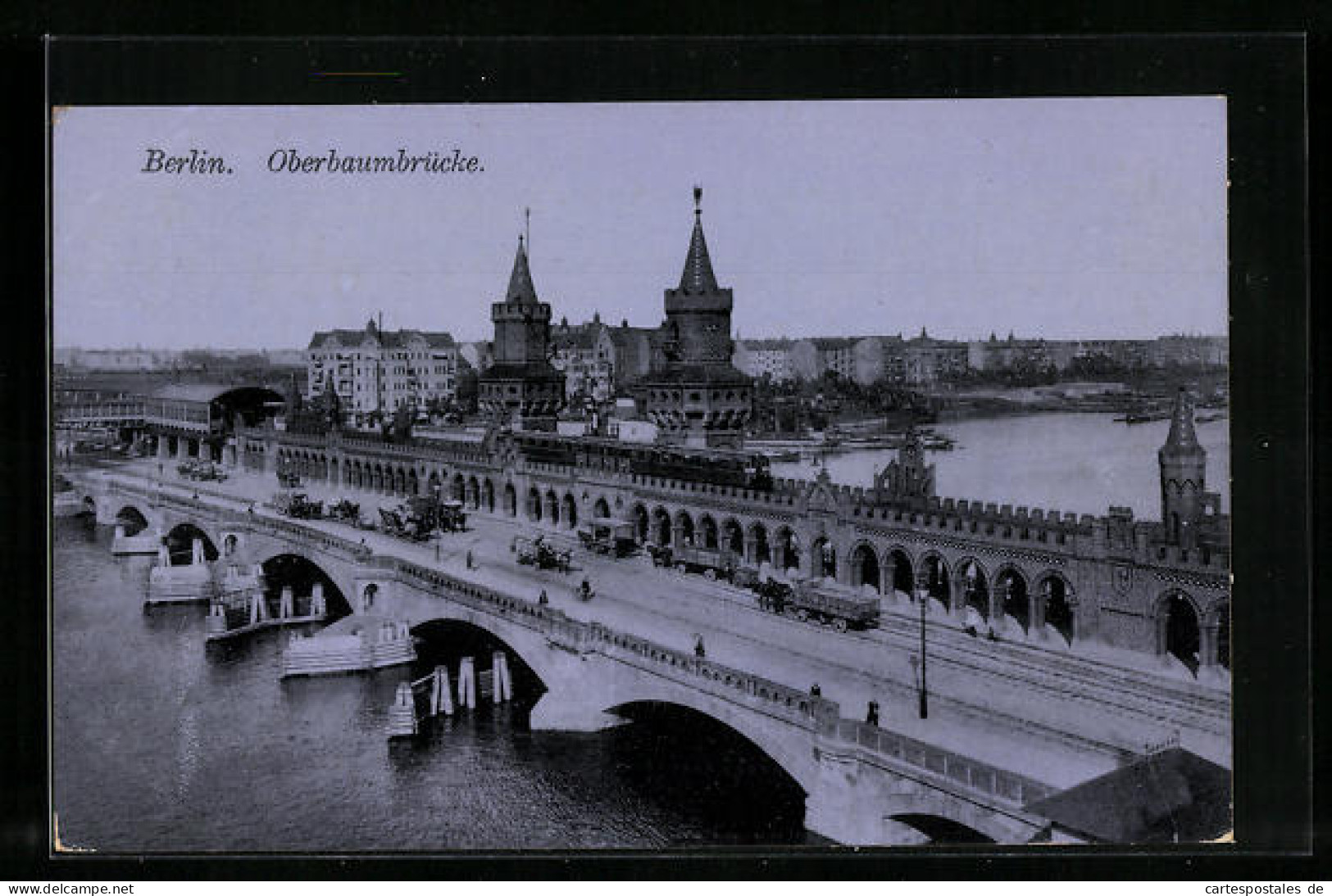 AK Berlin-Friedrichshain, Blick Auf Die Oberbaumbrücke  - Friedrichshain