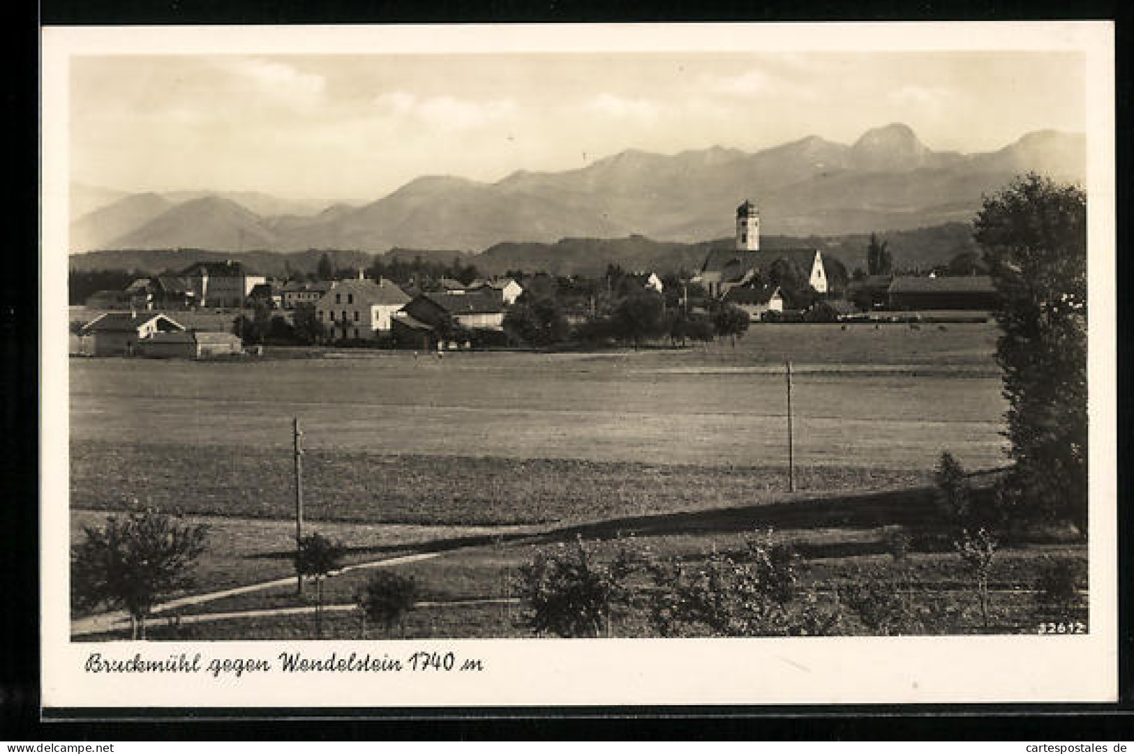 AK Bruckmühl, Totale Mit Blick Auf Den Wendelstein  - Autres & Non Classés