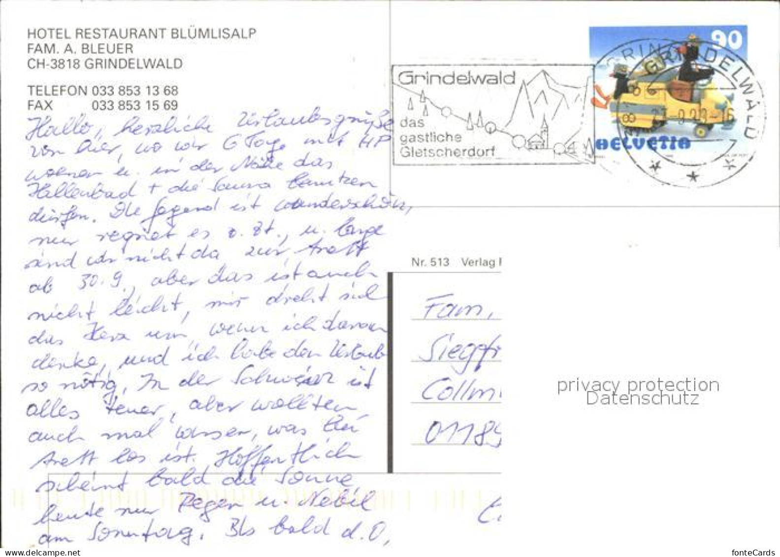 11948646 Grindelwald Hotel Restaurant Bluemlisalp Terrasse Grindelwald - Andere & Zonder Classificatie