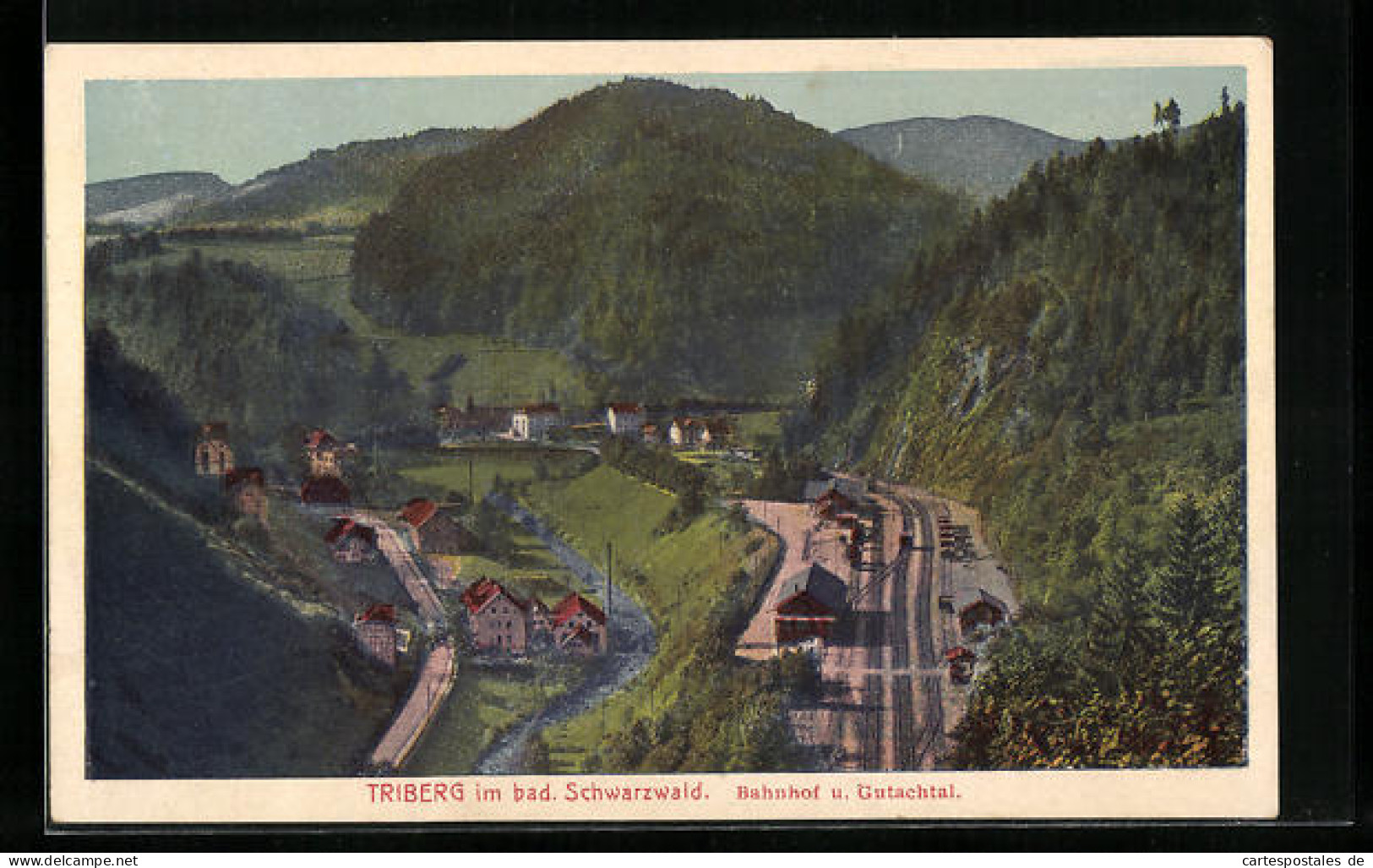AK Triberg / Bad. Schwarzwald, Bahnhof Und Gutachtal  - Triberg