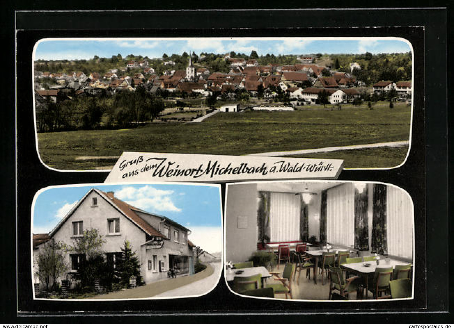 AK Michelbach A. Wald /Württ., Ortsansicht Und Gasthaus Z. Siedlerstube  - Otros & Sin Clasificación