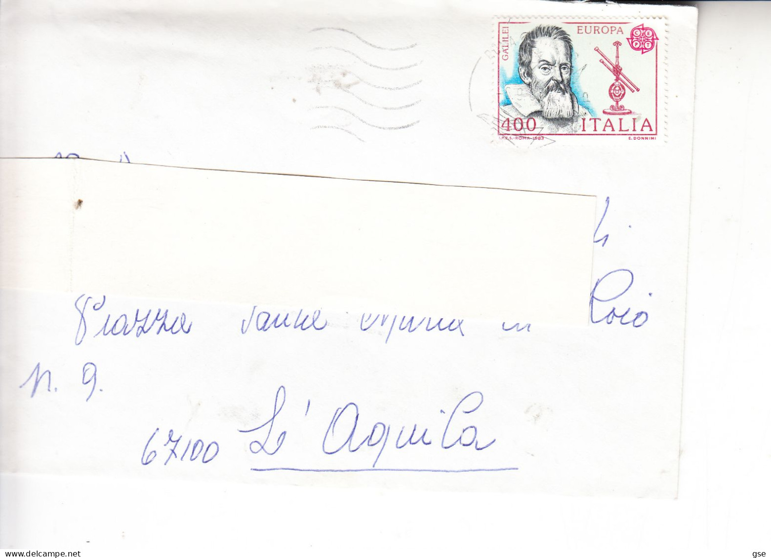 ITALIA  1983 - Lettera  Sassone 1640 - Europa - Galileo Galilei - 1981-90: Marcofilie