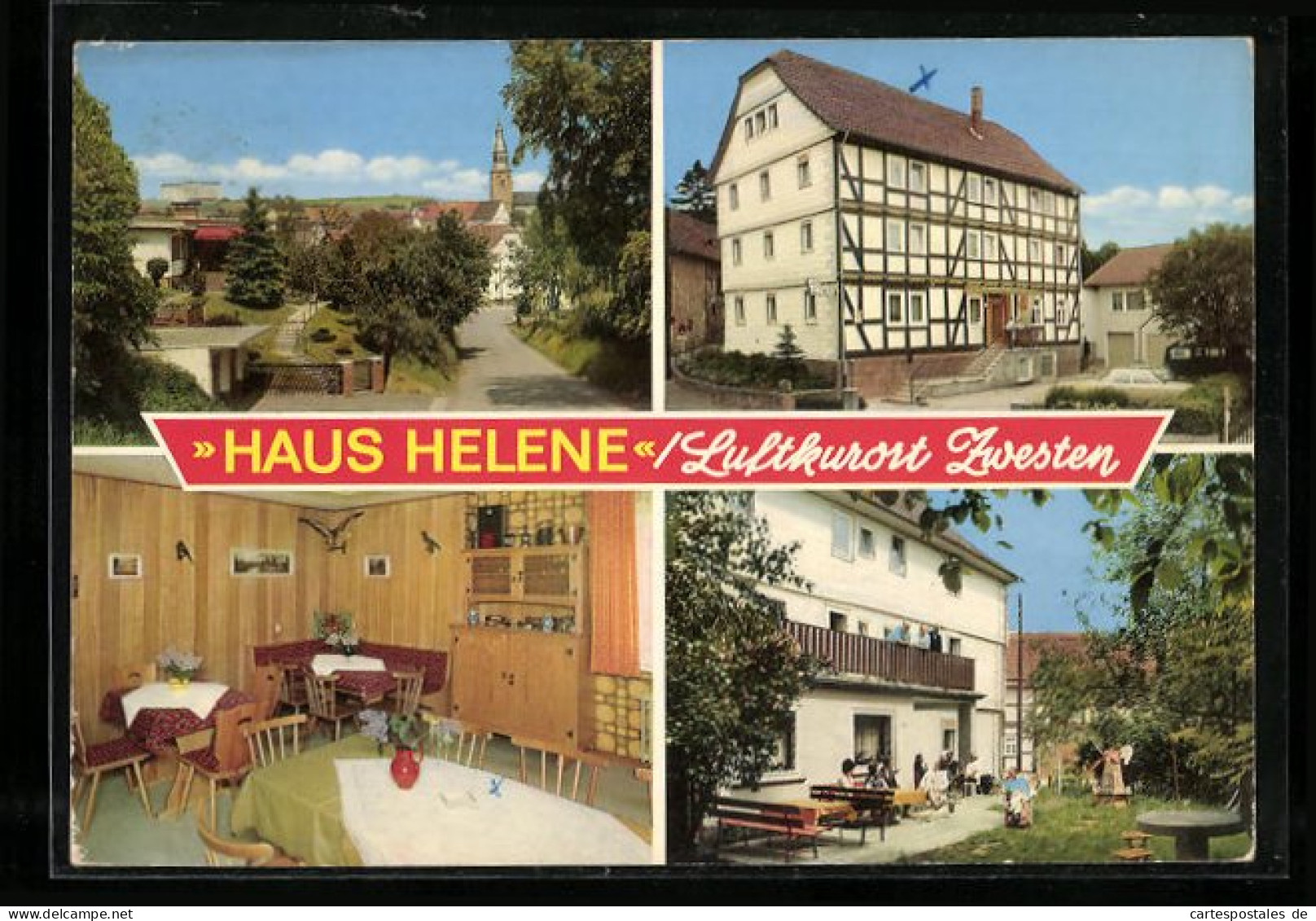 AK Zwesten, Ortsansicht Und Drei Ansichten Von Pension Haus Helene  - Bad Zwesten