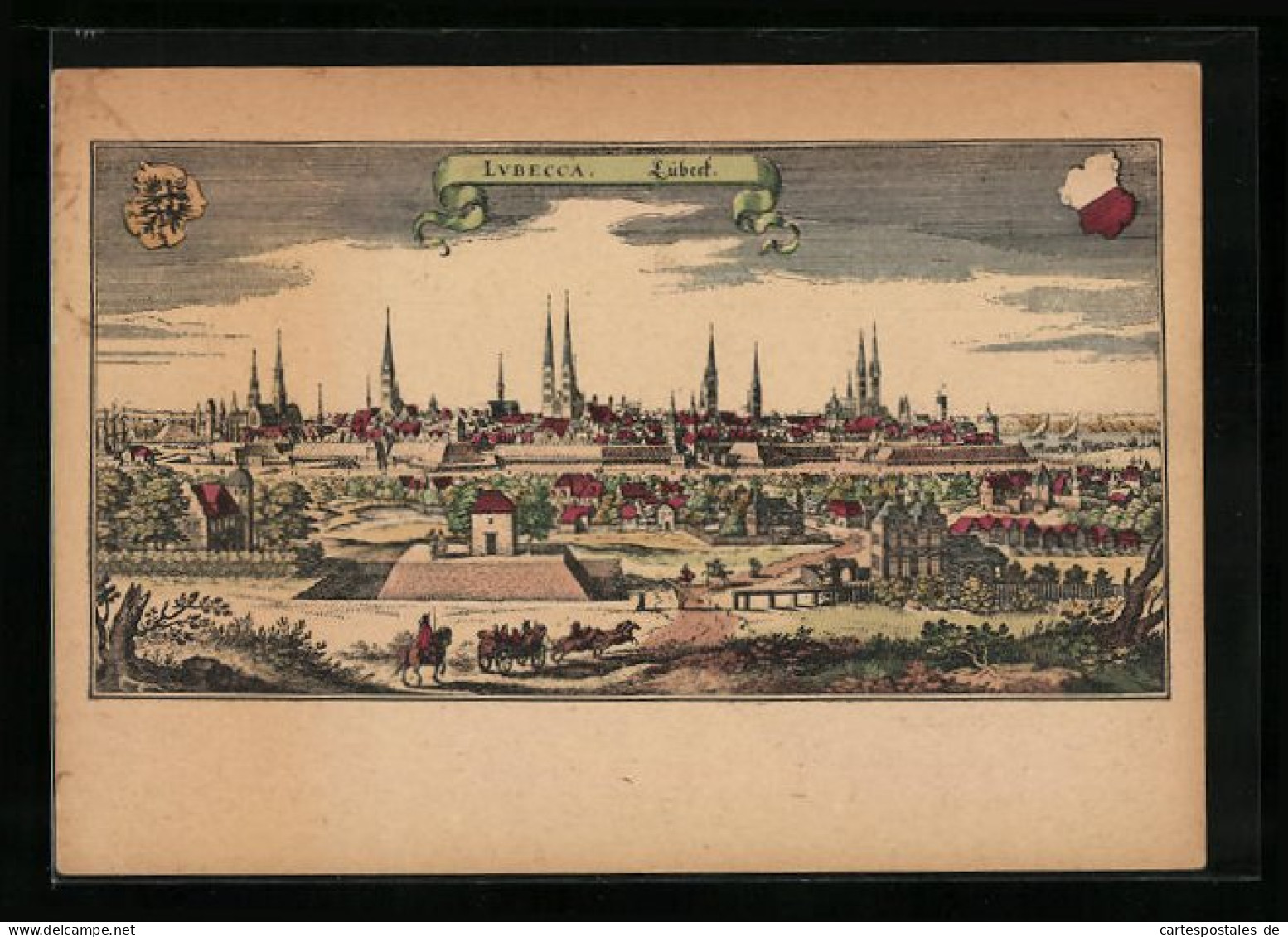 Künstler-AK Lübeck, Gesamtansicht Aus Dem Jahre 1653  - Luebeck