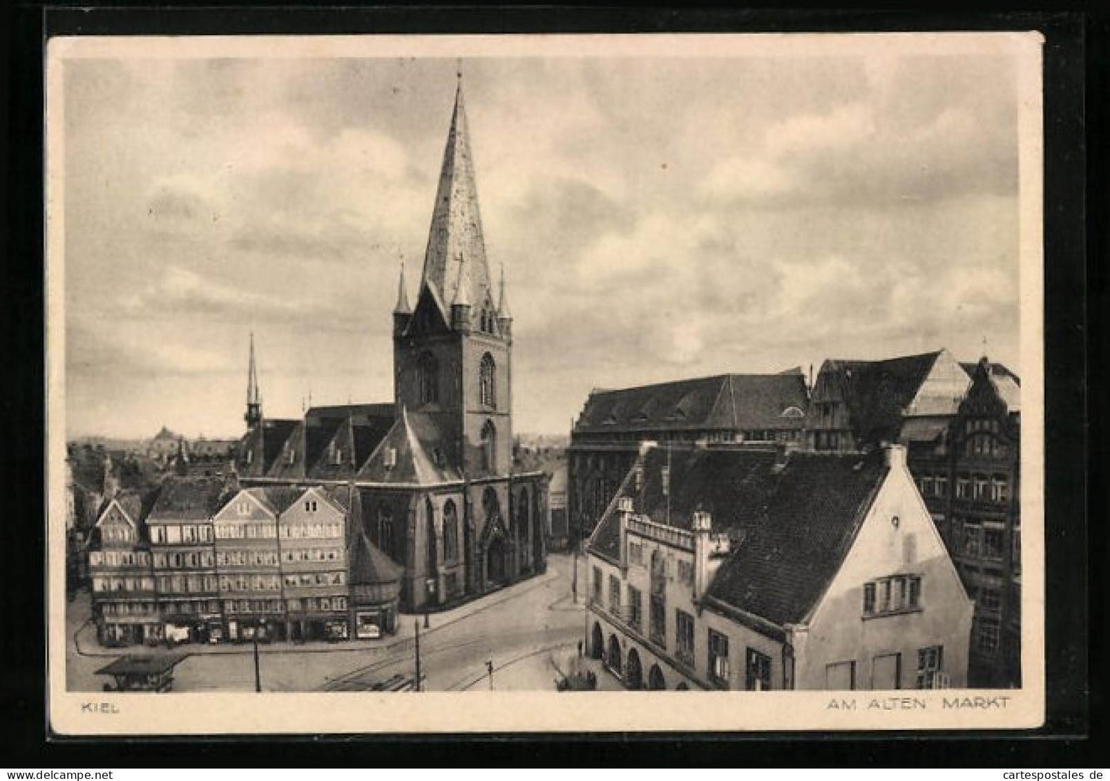 AK Kiel, Am Alten Markt Mit Kirche  - Kiel