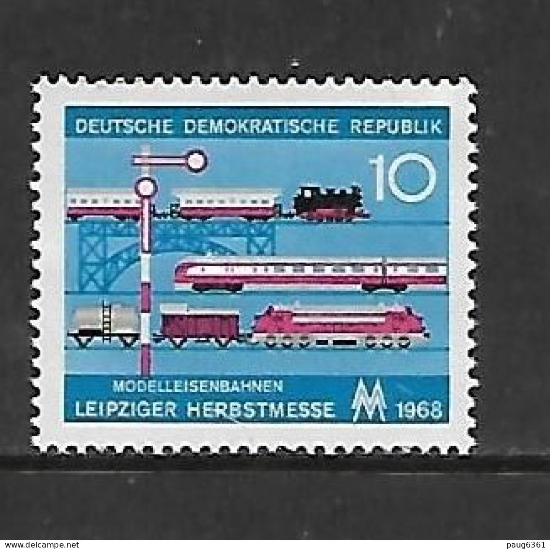 ALLEMAGNE-RDA 1968 TRAINS-FOIRE DE LEIPZIG  YVERT N°1095 NEUF MNH** - Eisenbahnen