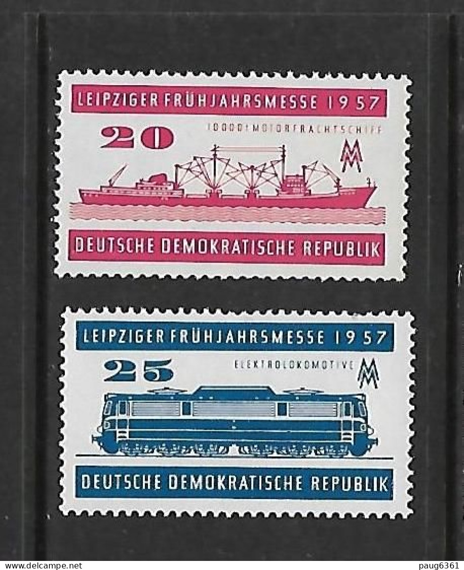 ALLEMAGNE-RDA 1957 TRAINS-BATEAUX-FOIRE DE LEIPZIG  YVERT N°284/285 NEUF MNH** - Treinen