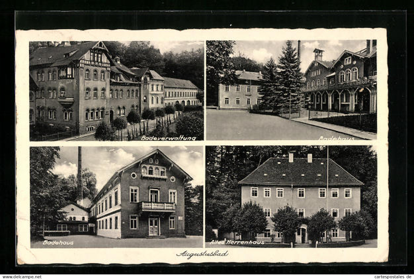 AK Augustusbad, Altes Herrenhaus, Badehäuser, Badeverwaltung  - Other & Unclassified