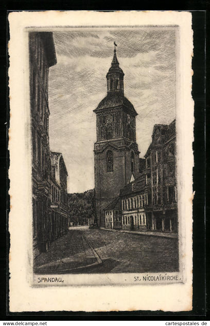 AK Berlin-Spandau, St. Nicolaikirche  - Spandau