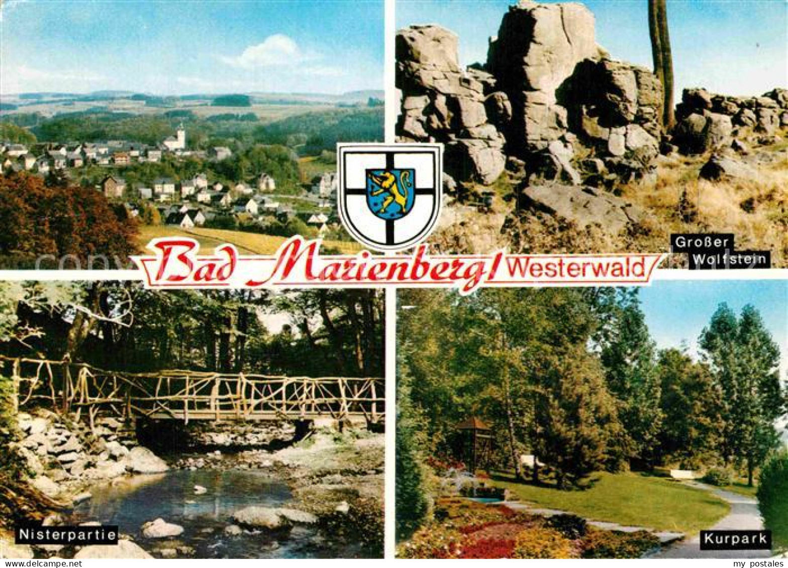 72913569 Bad Marienberg Panorama Grosser Wolfstein Felsen Kurpark Nisterpartie B - Bad Marienberg