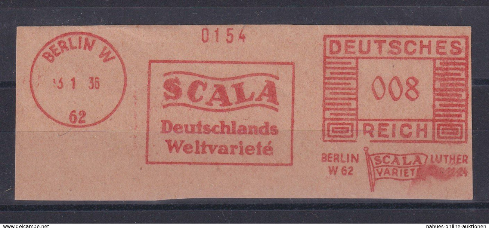 Deutsches Reich Theater Schauspieler Briefstück Mit Freistempler Scala Variete - Storia Postale