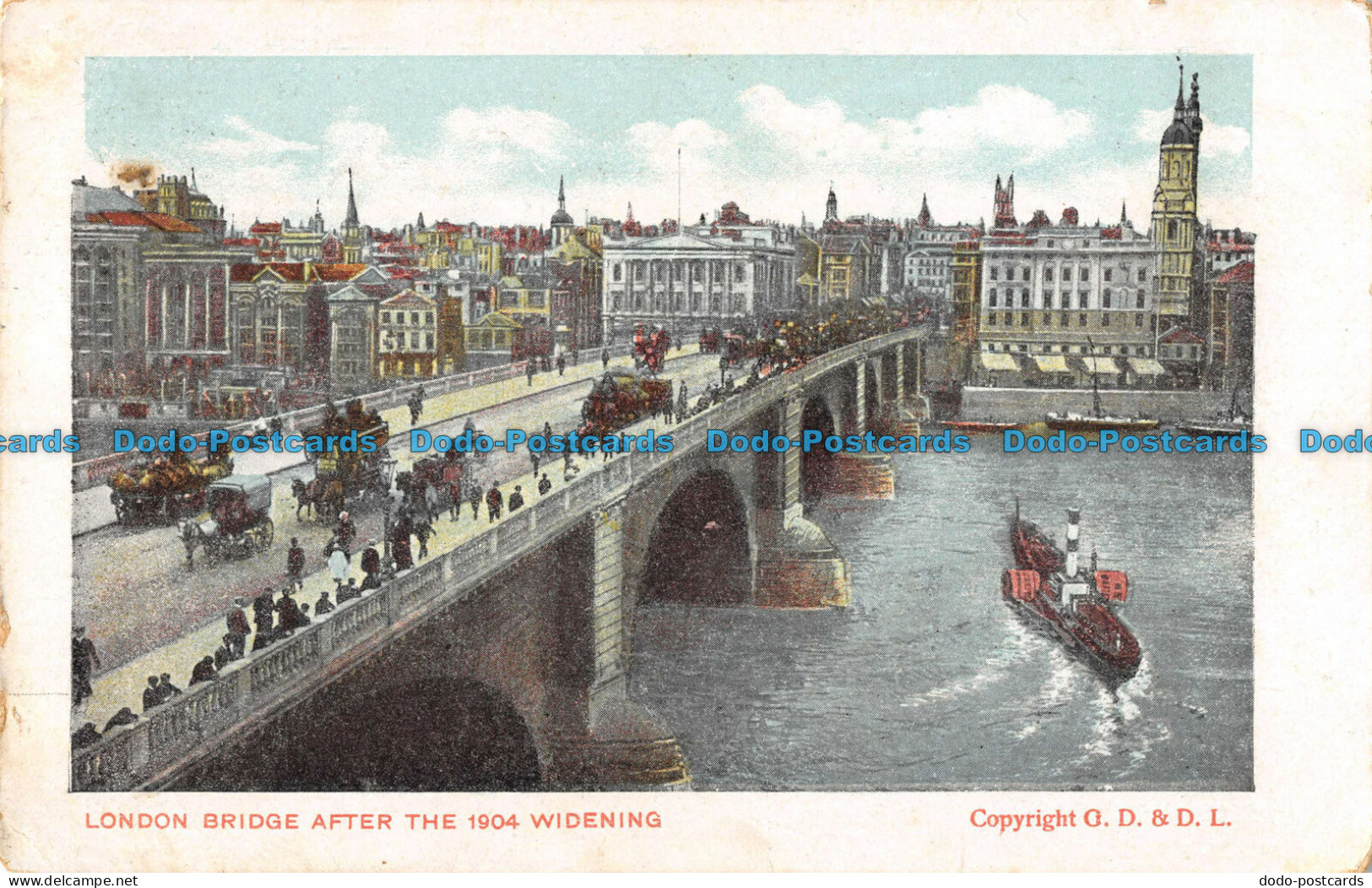 R092106 London Bridge After The 1904 Widening. G. D. And D. L. 1904 - Otros & Sin Clasificación