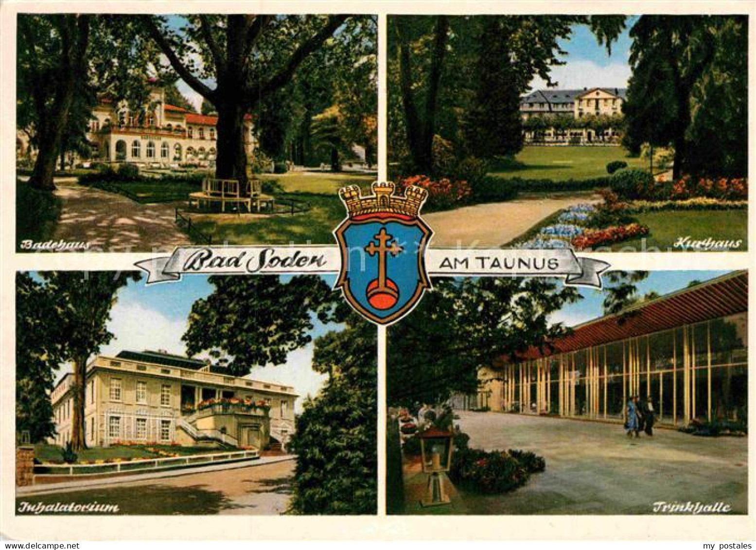 72912339 Bad Soden Taunus Badehaus Kurhaus Trinkhalle Inhalatorium Wappen Krone  - Bad Soden